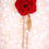 Thumbnail: Red Rose Kanzashi with Real Pearls