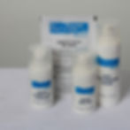Skincare products on a surface: two serums and a cream with labels. Background shows "Osmotic Patch Gel Mask" text and product details.