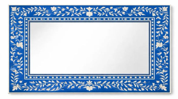 Thumbnail: Bone Inlay Mirror frame leaves pattern