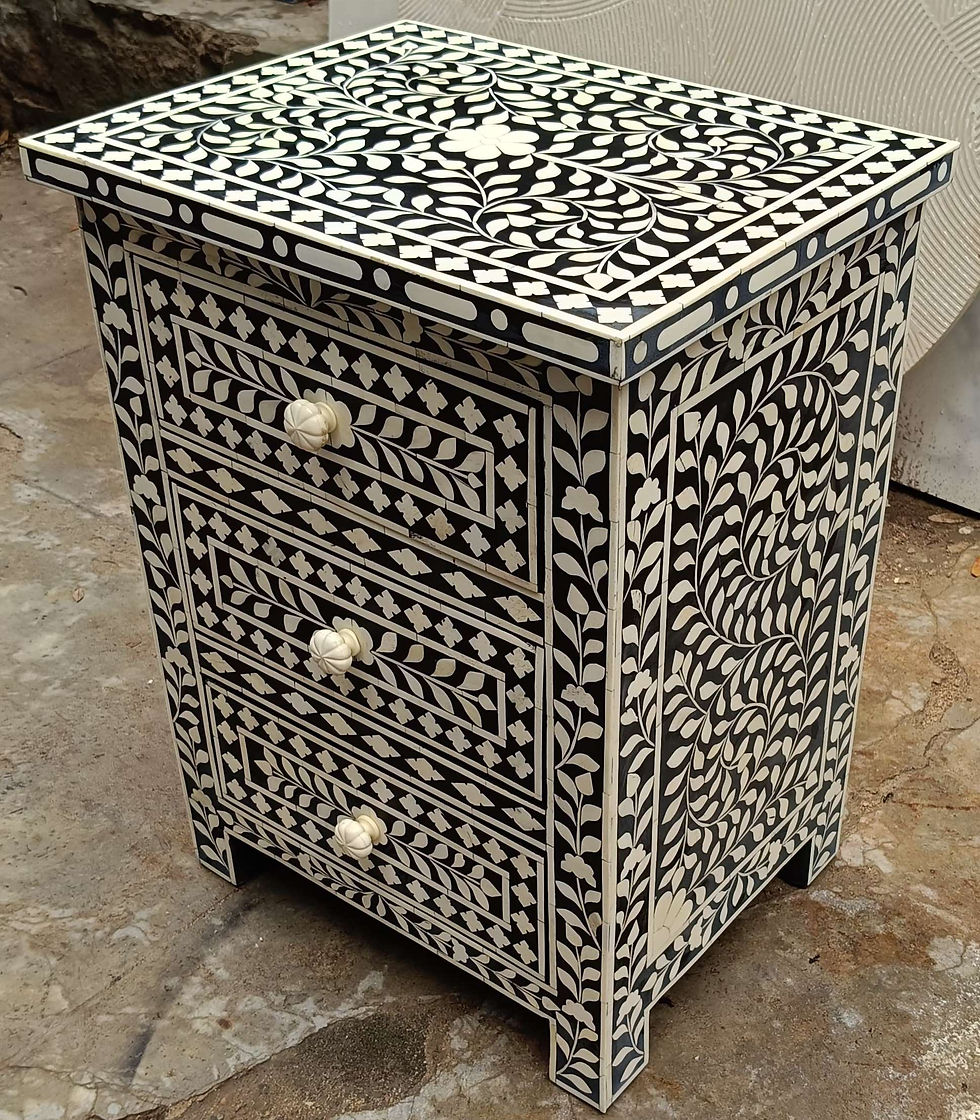 Thumbnail: Bone Inlay Bed Side Table