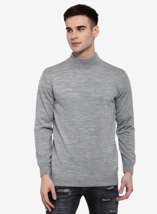 Miniature : 513 Solid Turtle Neck Casual Men Knitted Sweater