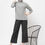 Thumbnail: 513 Women's Cable Knitted Grey Sweater
