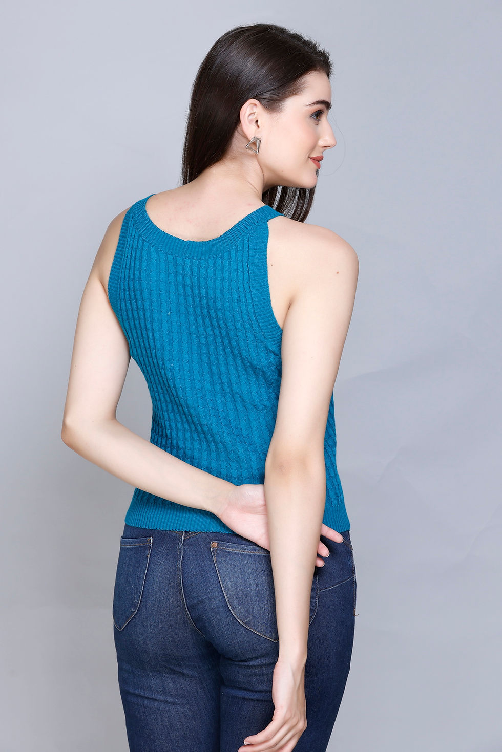 Thumbnail: Halter Neck Sleeveless Knitted Summer Top