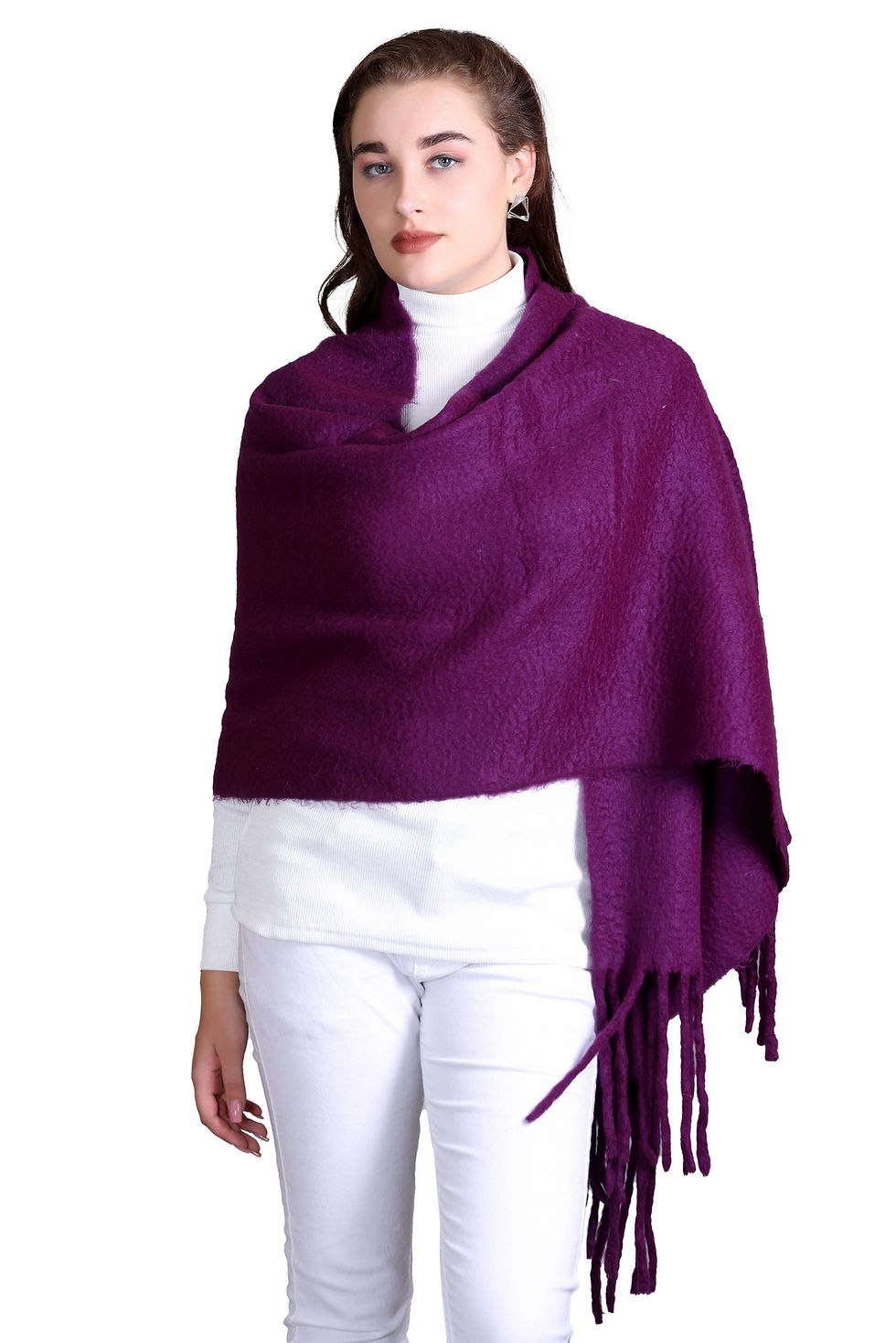 Thumbnail: 513 Solid Women Tassels Stole