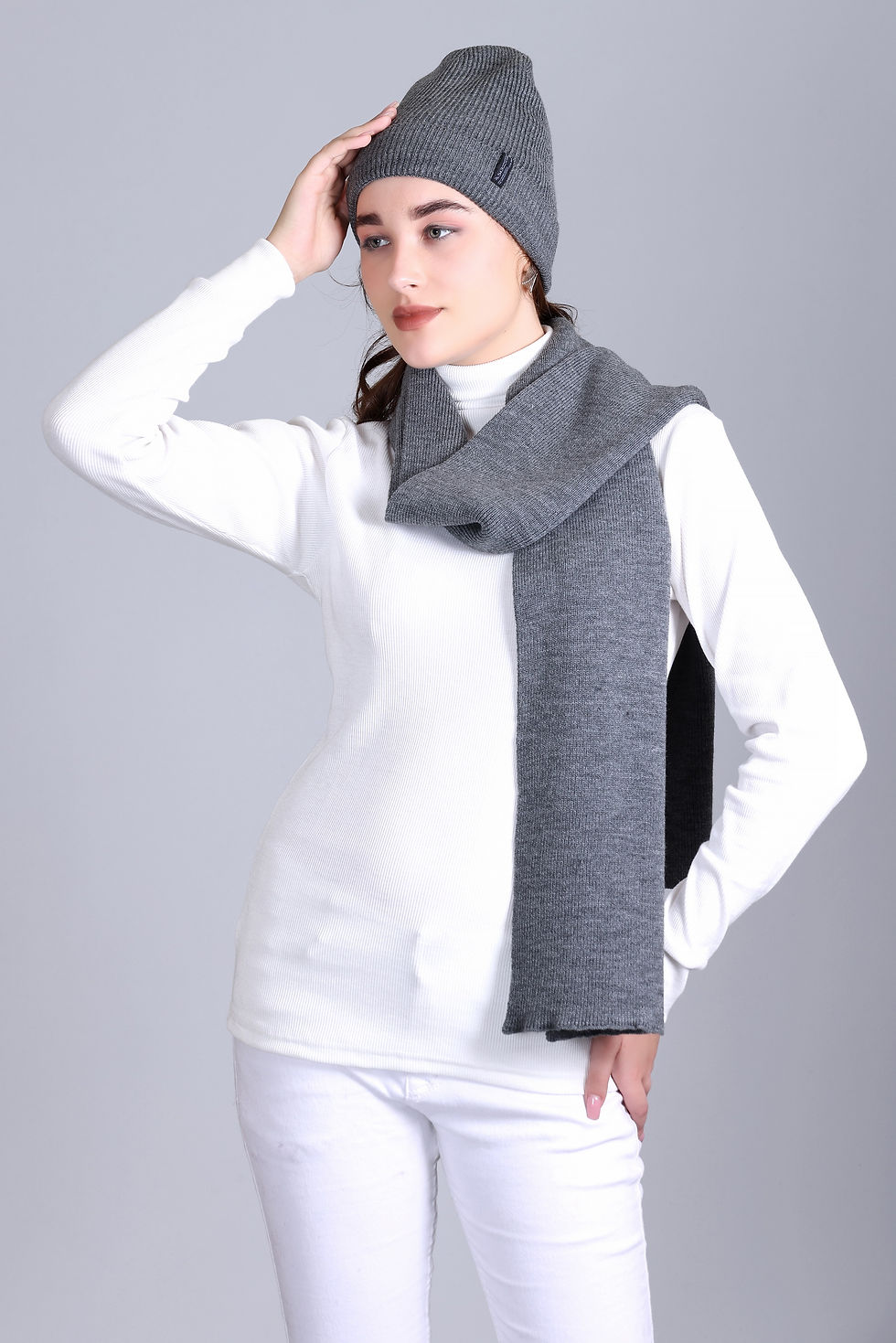 Thumbnail: 513's Solid Muffler-Cap Set for Women