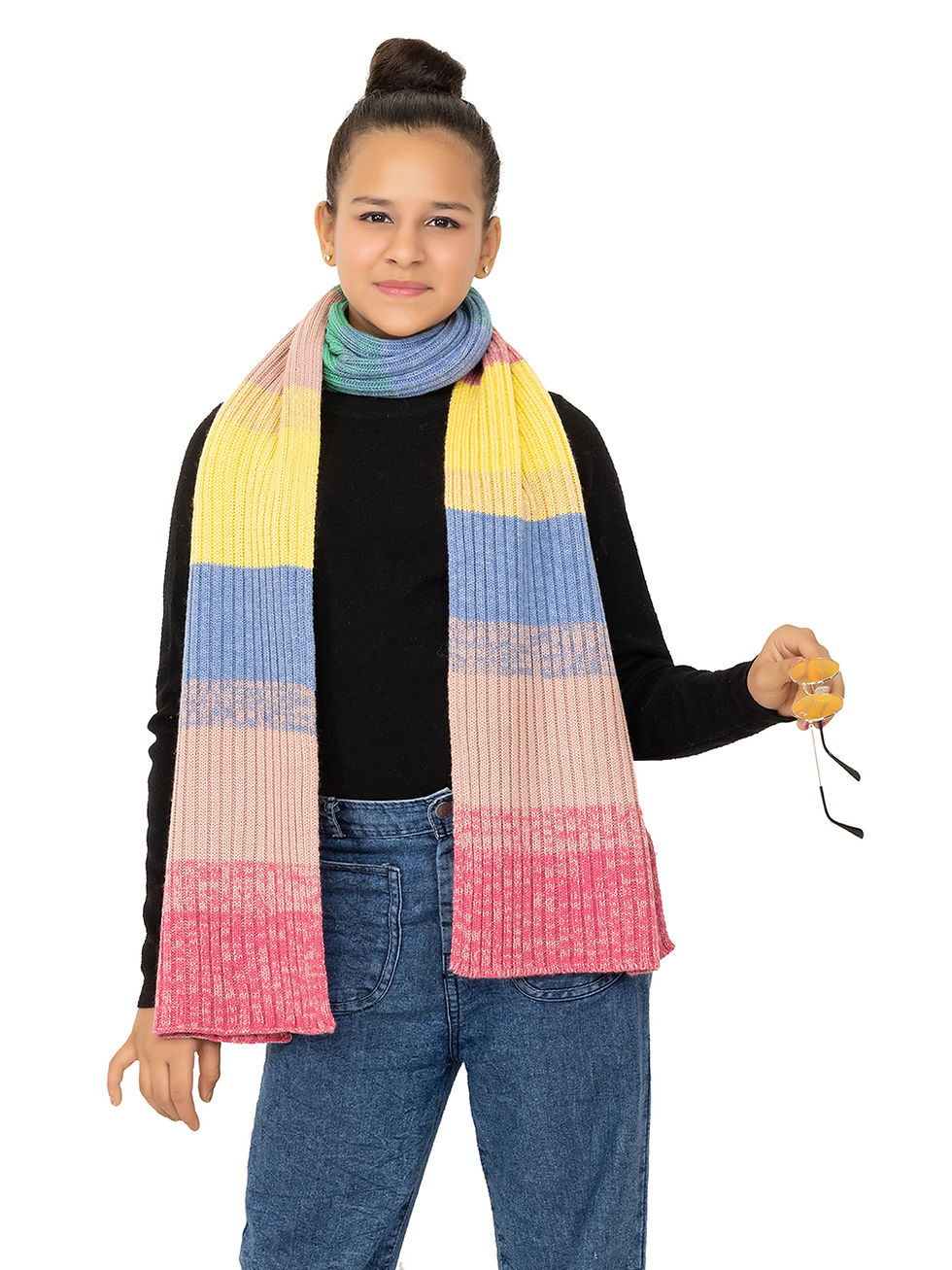 Thumbnail: 513 Knitted Acrylic Winter Muffler for Kids Girls