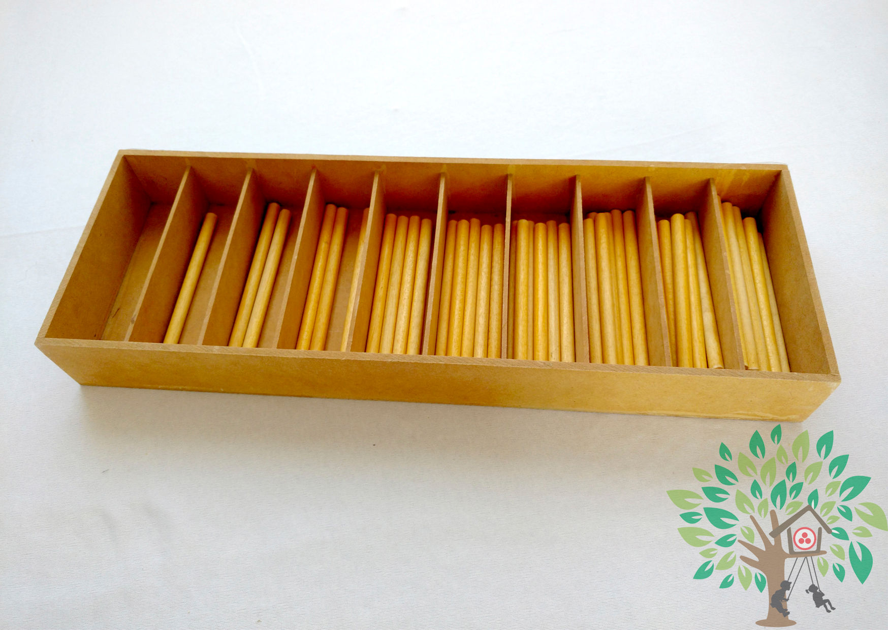 Caja de husos de madera