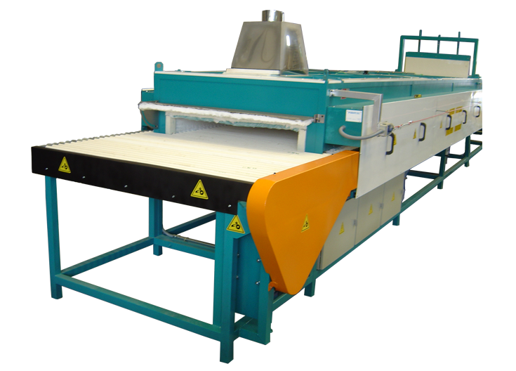 Horno de rodillos para decoración cerámica