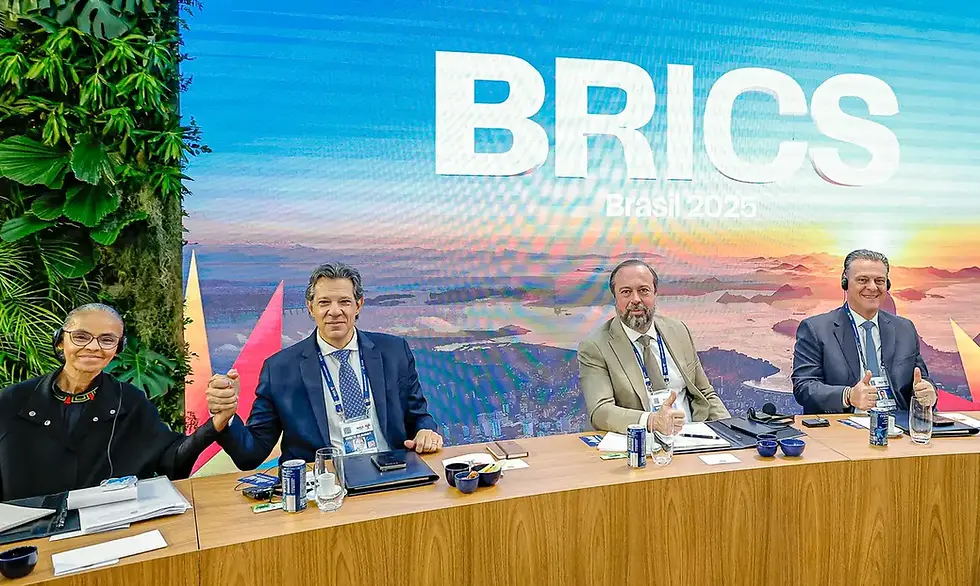 A cerimônia de chegada dos chefes de estado e de governo dos países parceiros