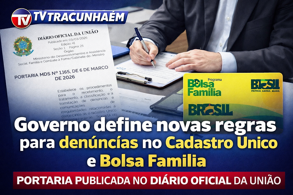 Governo Federal publica portaria que define procedimentos para denúncias sobre o Cadastro Único e Bolsa Família.