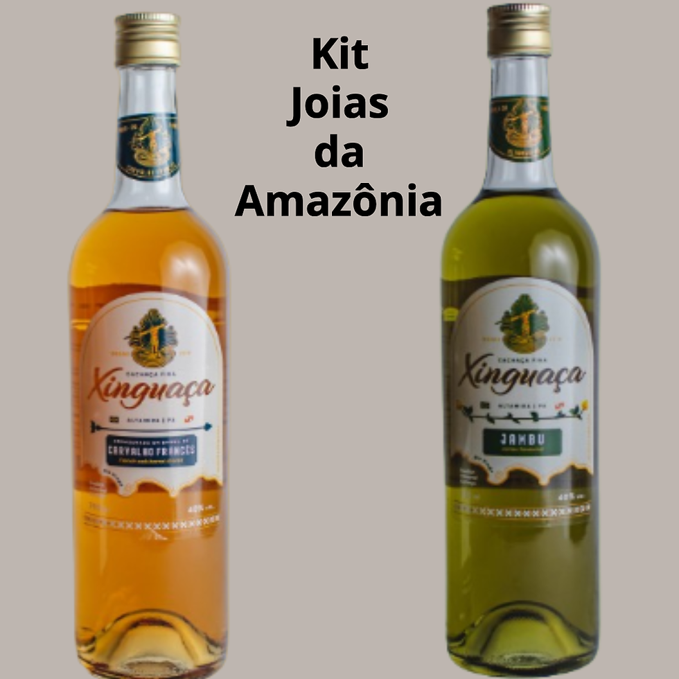 Miniatura: Kit Joias da Amazônia 2 Cachaças Xinguaça Carvalho Francês e Jambu 750ml