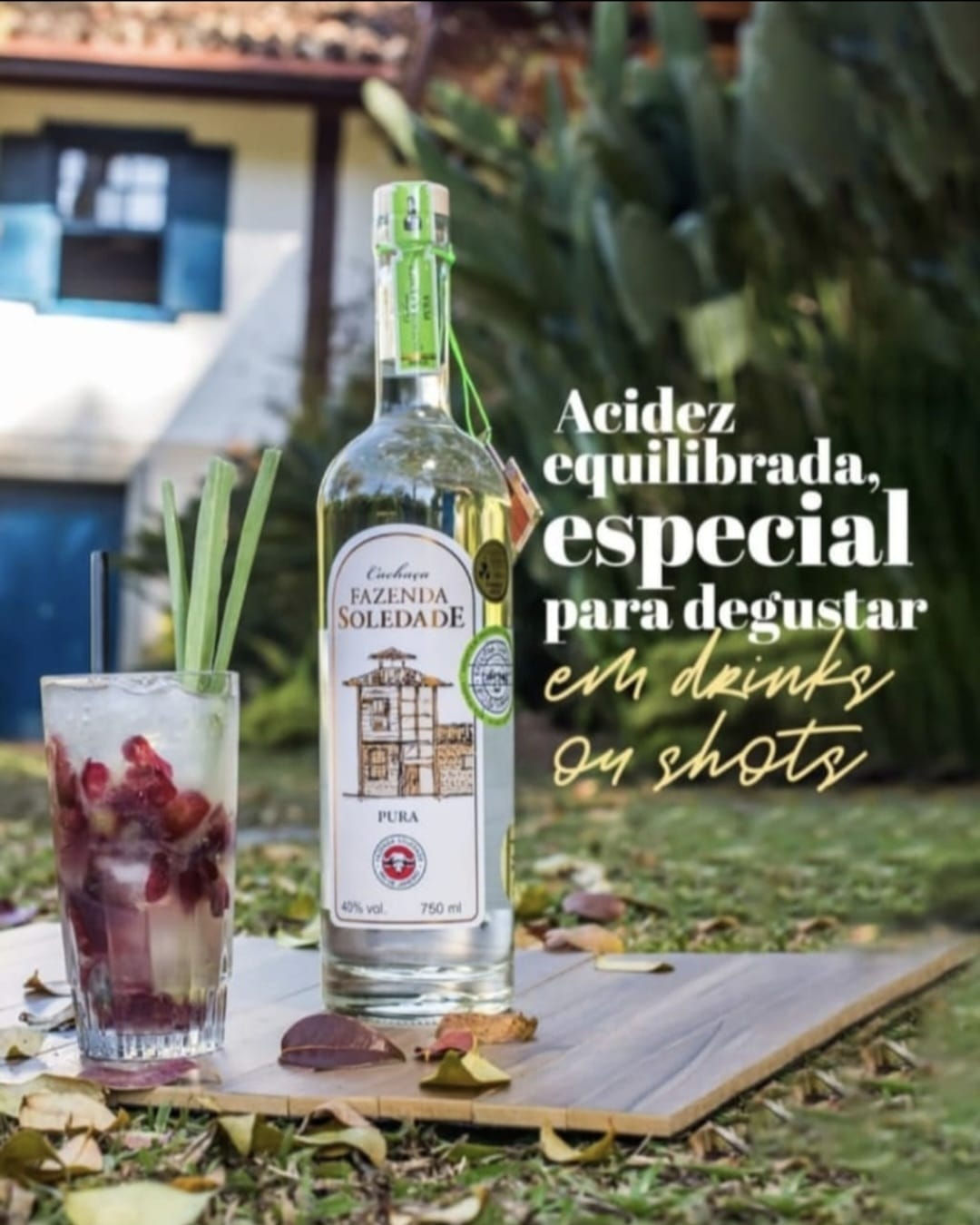 Cachaça Fazenda Soledade Pura 750ml