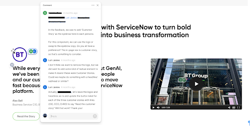 Example Figma collaboration on UX design for a digital campaign element