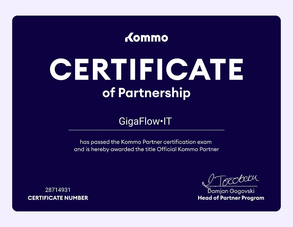 GigaFlow-IT Certificate