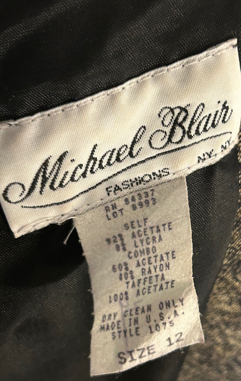 Thumbnail: Vintage Michael Blair Tailored Tunic Sparkle Blouse s12