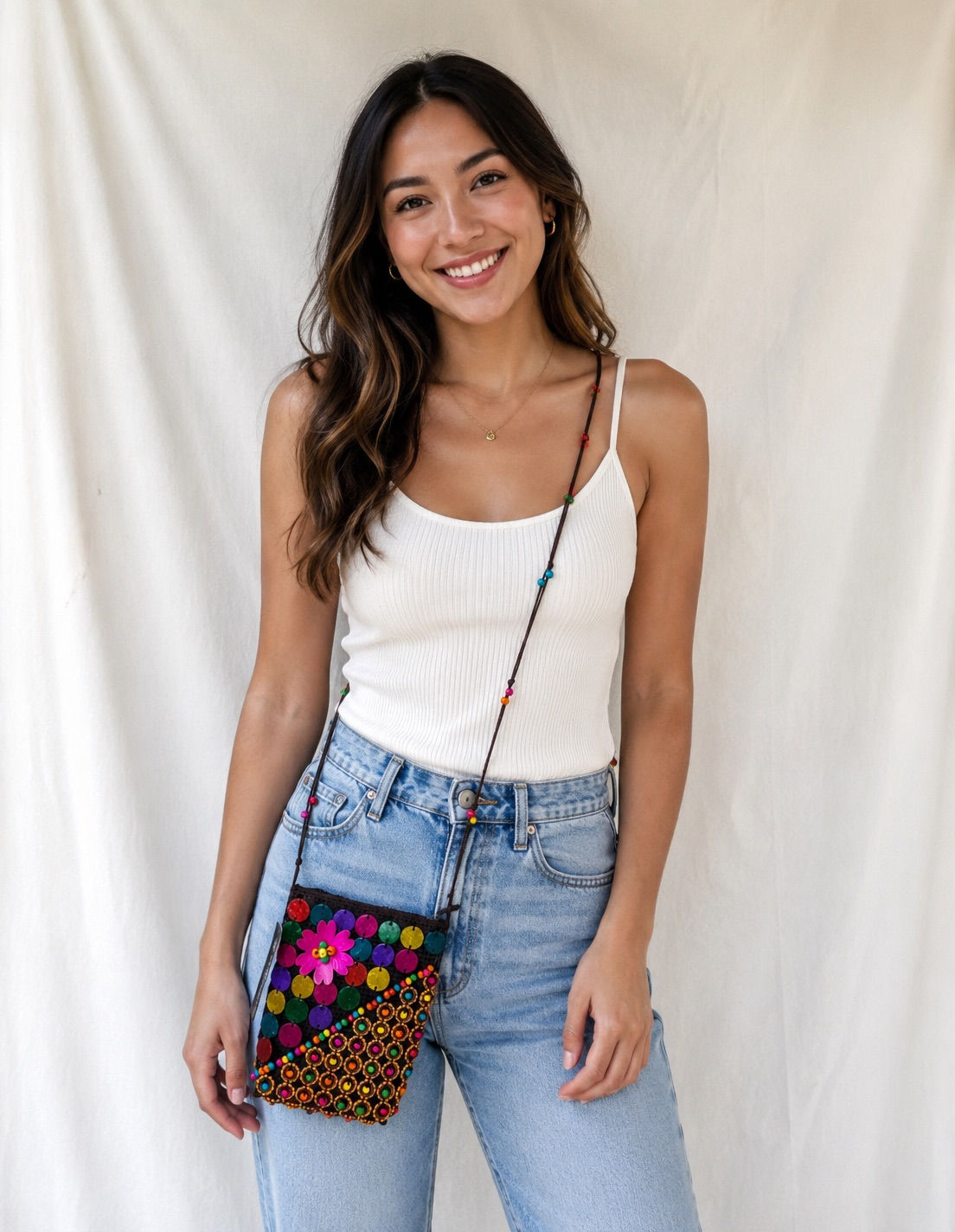 Kaleidoscope Accessories Beaded Crossbody Purse New