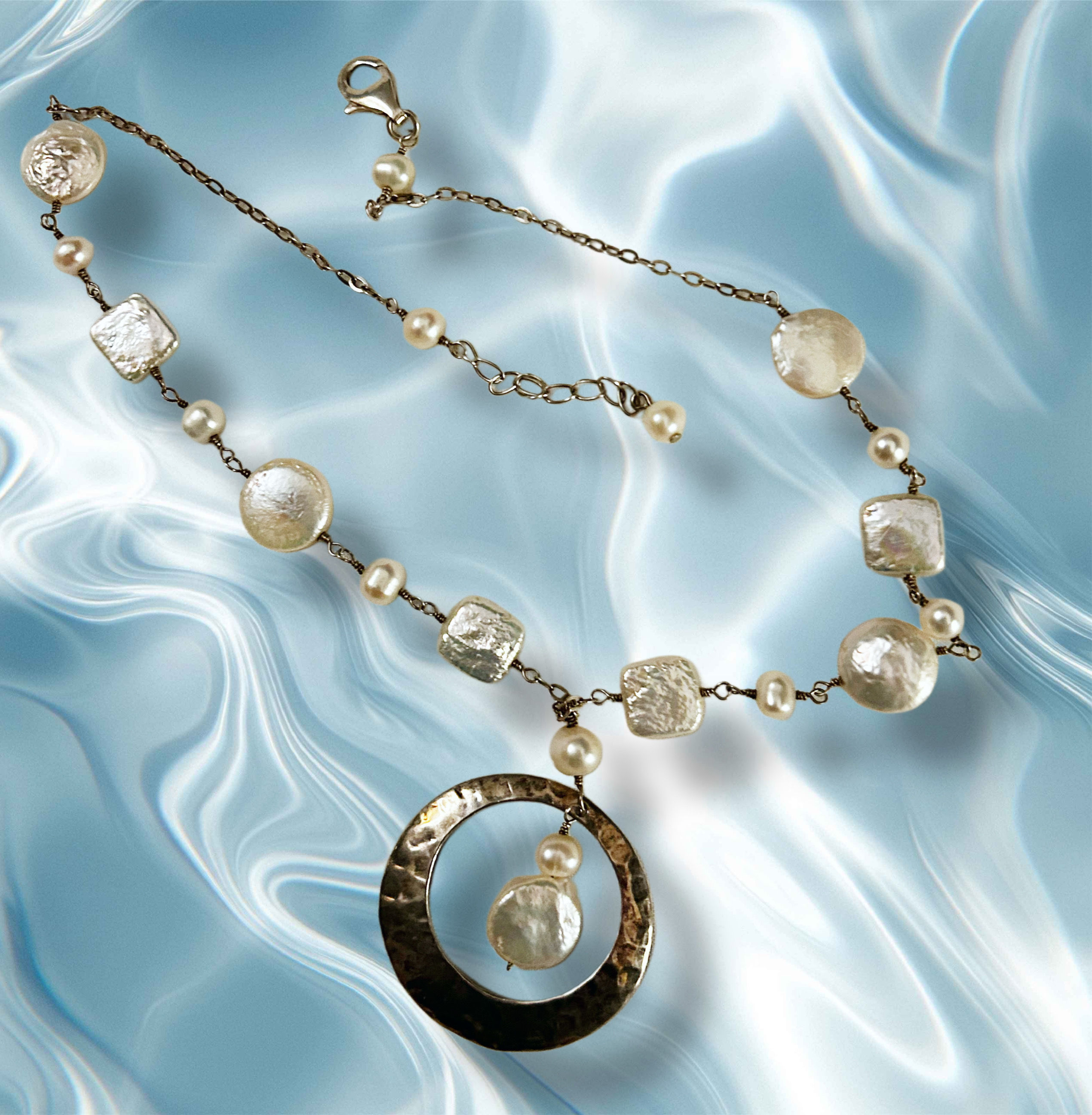 Freshwater Pearl & Sterling Silver Pendant Necklace