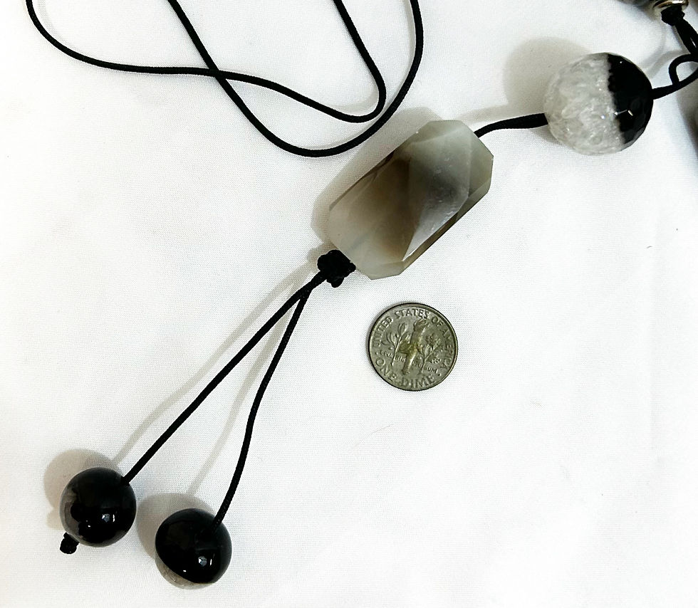 Thumbnail: Assorted Agate Gemstone Pendant Necklace