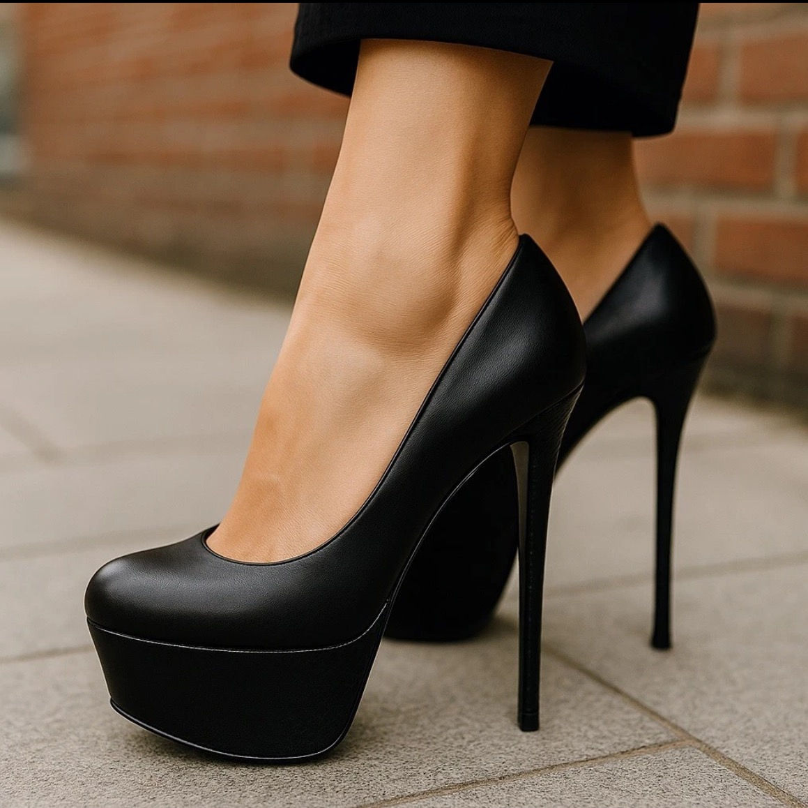 Bebe Black Faux Snake Skin Platform Stiletto Heels Shoes S8