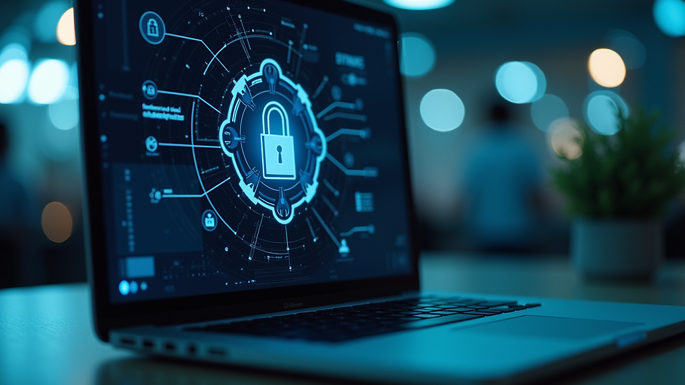 Eye-level view of a secure digital vault interface on a laptop