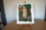 Claire, felt painting on easel