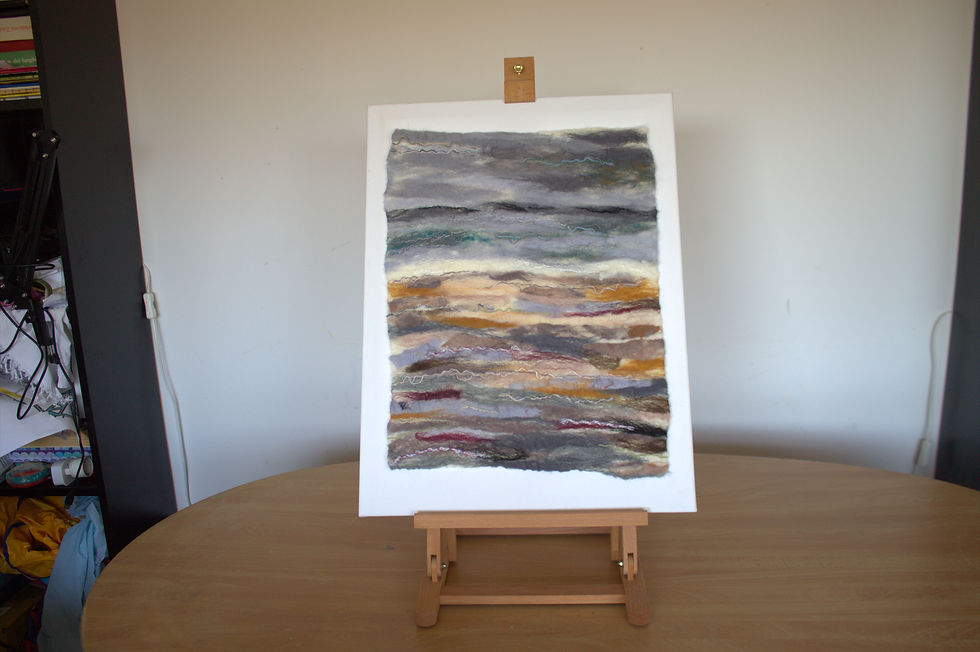 Thumbnail: A day at the beach 4, felt painting, room view