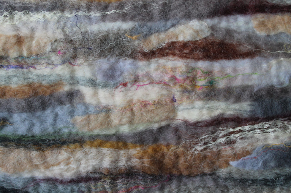 Thumbnail: Detail 4 of felt painting by Kiki Peruzzi