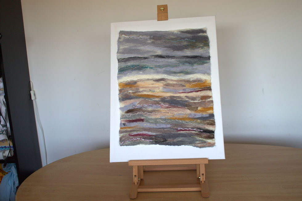 Thumbnail: A day at beach 4, felt painting, main image