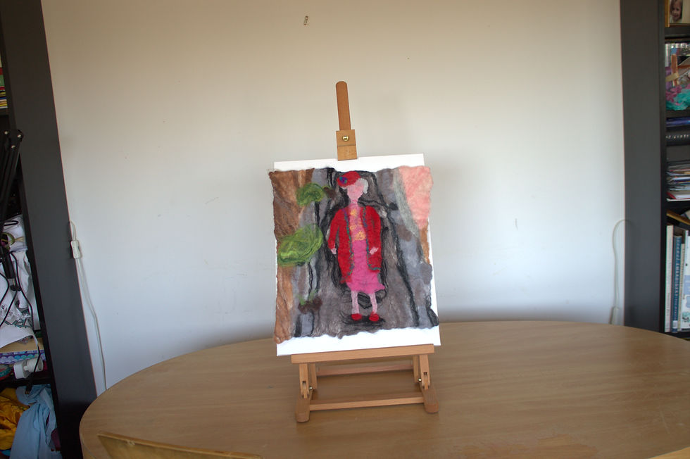 Thumbnail: Heather, felt painting, room view 1