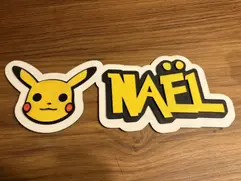 Prenom personnalisé laser chambre deco POKEMON