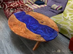 Table basse bois résine epoxy