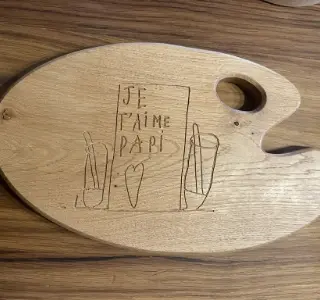 Planche apero dessin bois massif personnalisé idéé cadeau grand parent