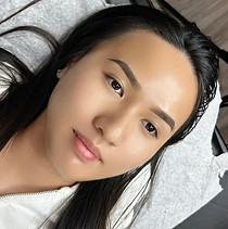 natural ombre brows on a fair skin Asian client