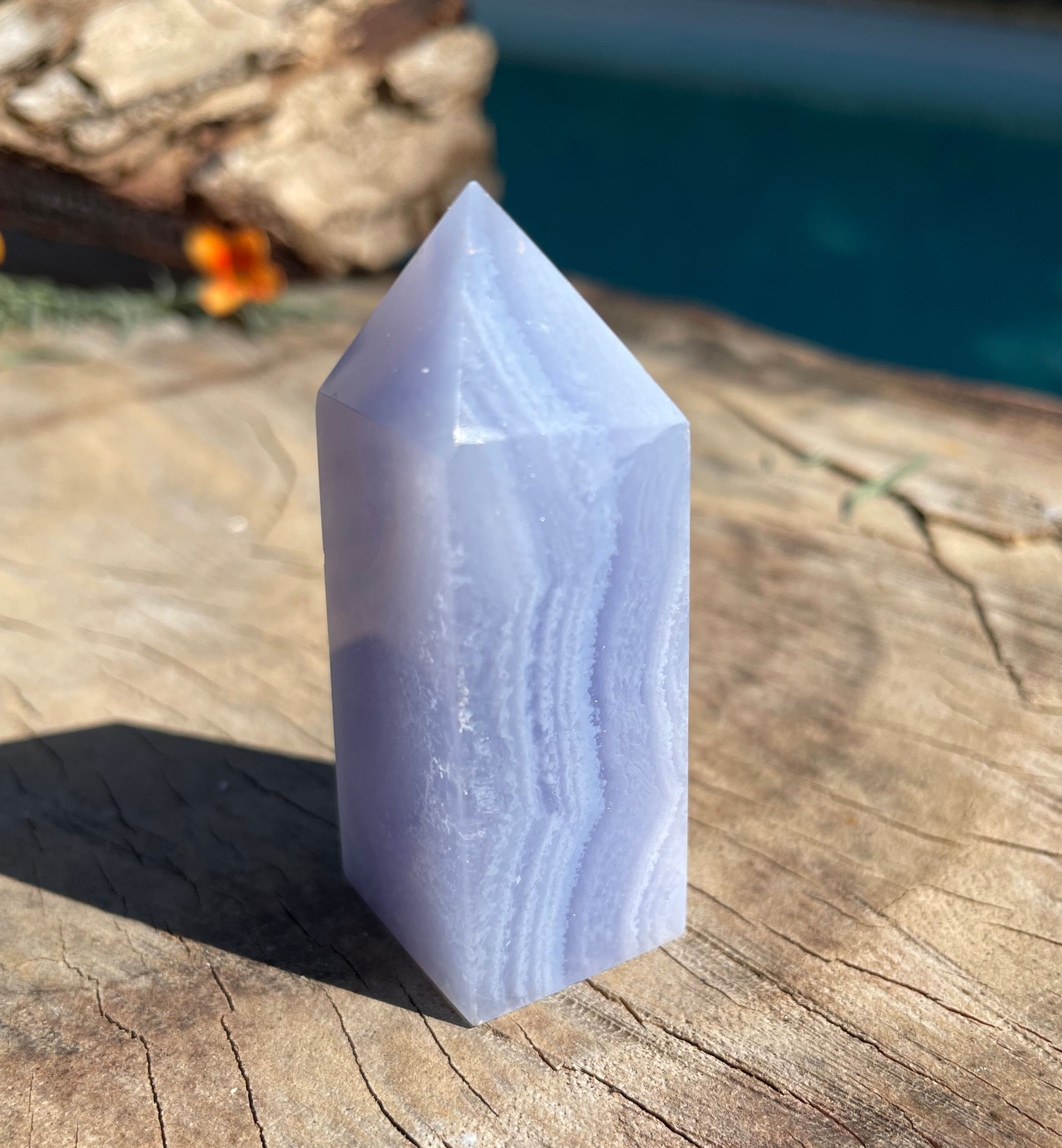 Blue Lace Agate Tower