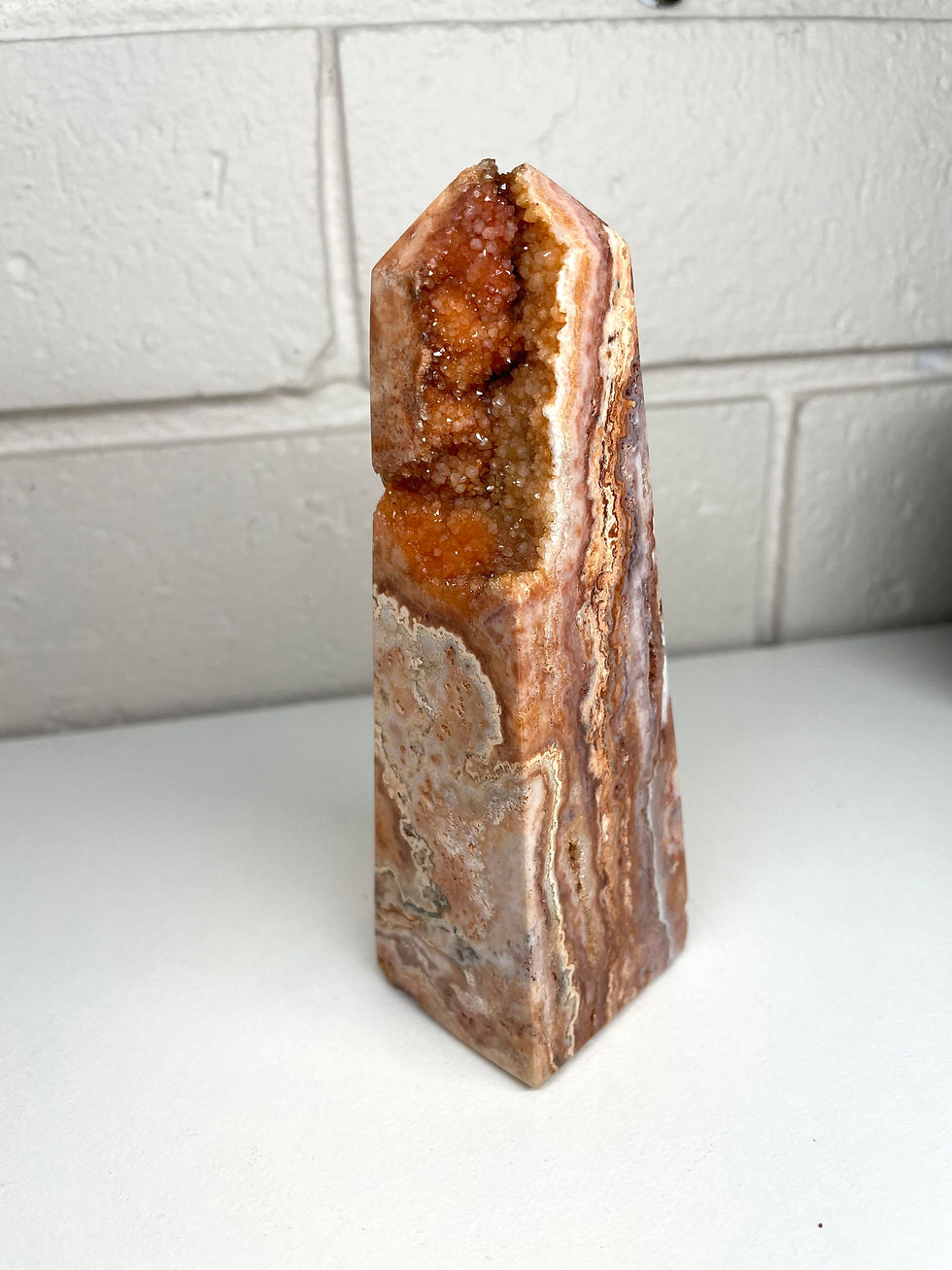 Pink Lace Agate Tower