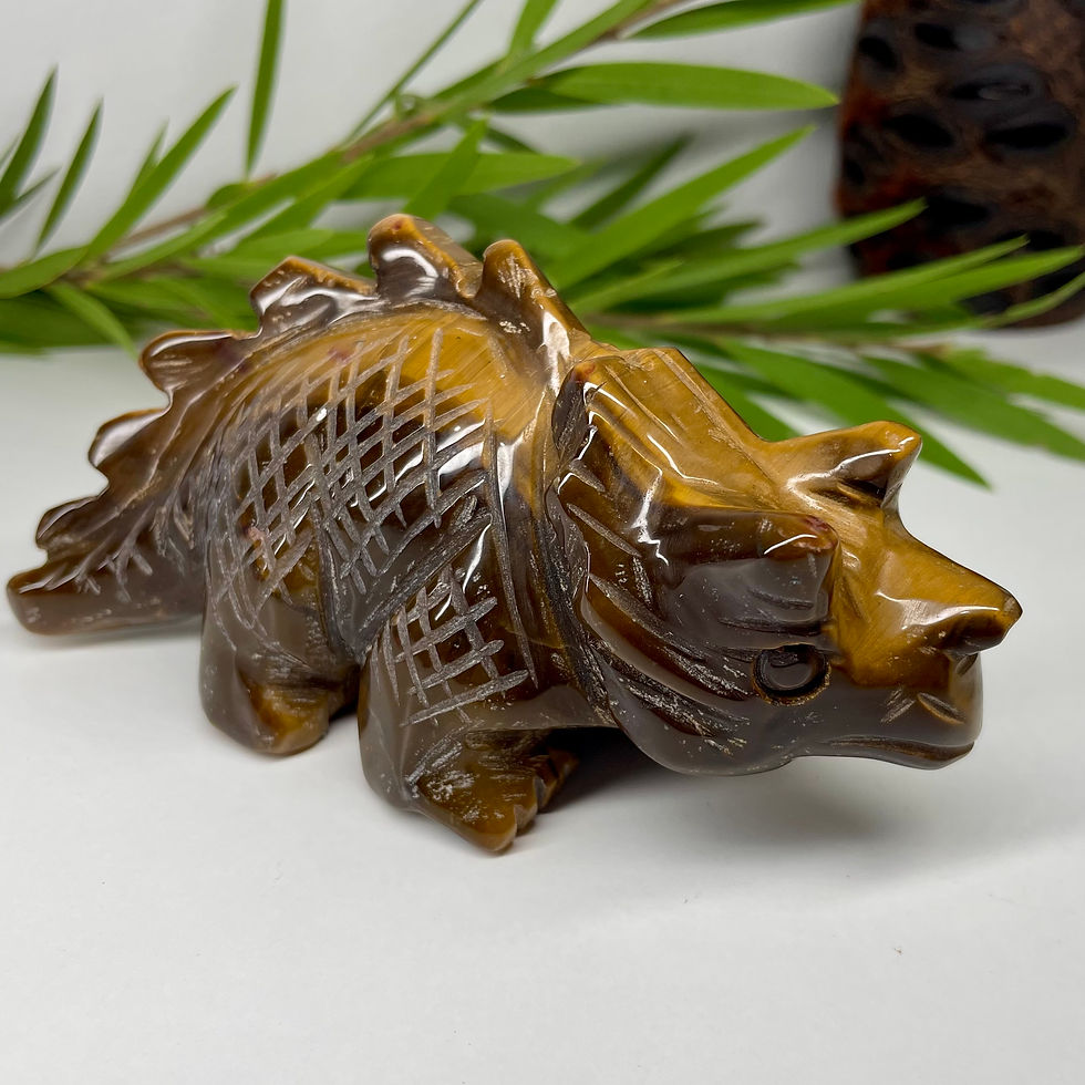 Tiger Iron Dinosaur Carving