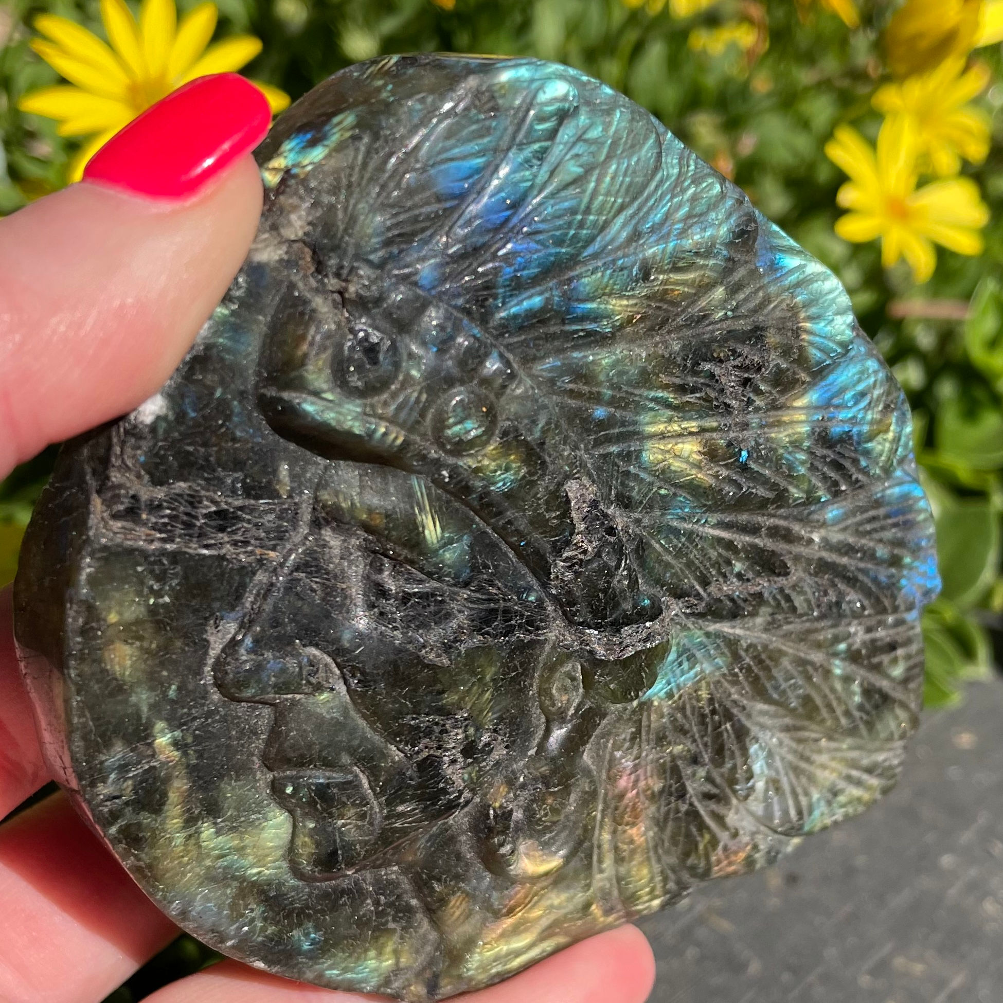 Labradorite Indian carving 
