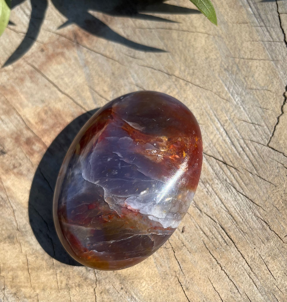 Thumbnail: Rainbow Plume Agate Palm Stones