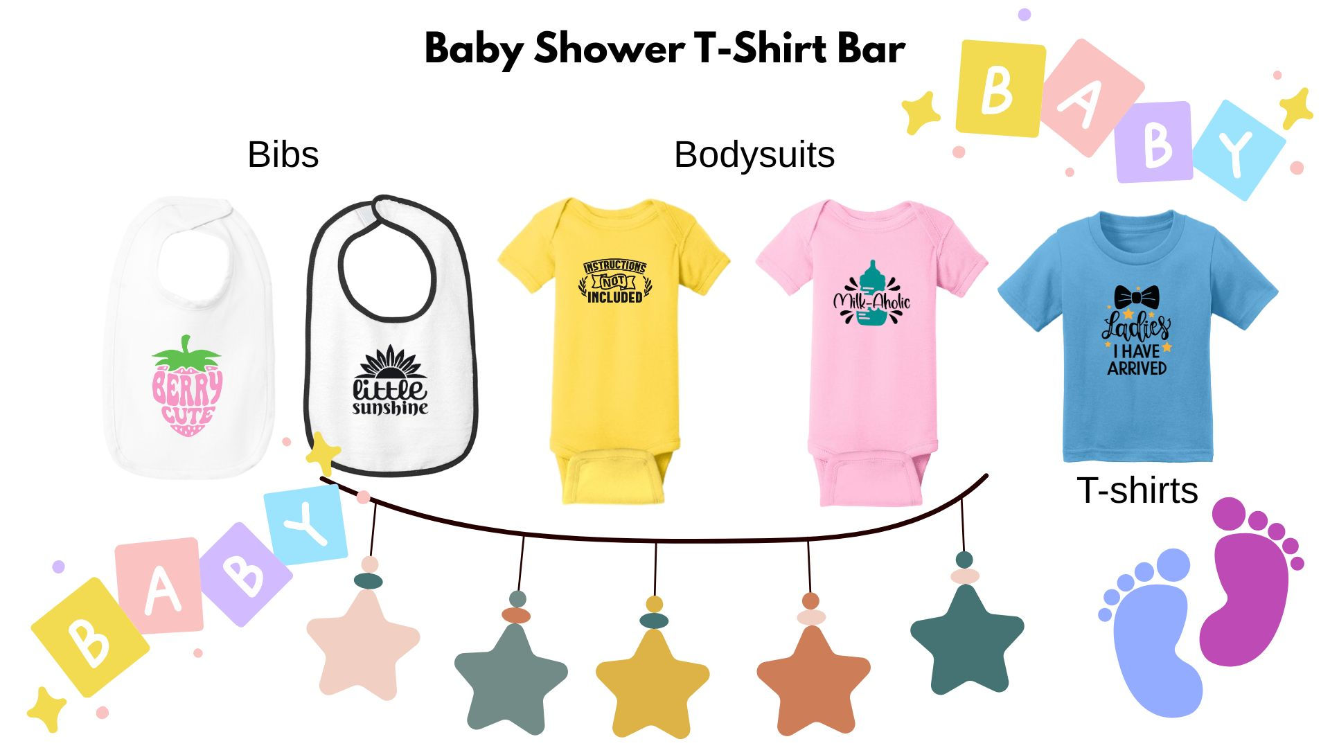 Baby Shower DIY T-Shirt Bar Kit