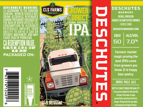 DESCHUTES BREWERY RELEASES CLS FARMS GROWER DIRECT IPA