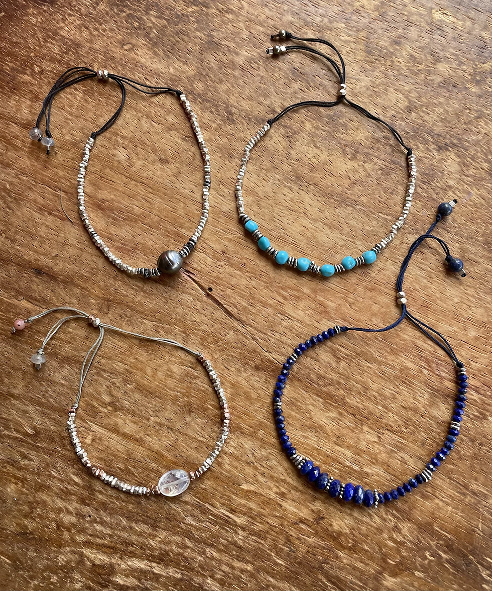 Miniature : Bracelet ajustable Perle de Tahiti, Diamants noir & Argent massif