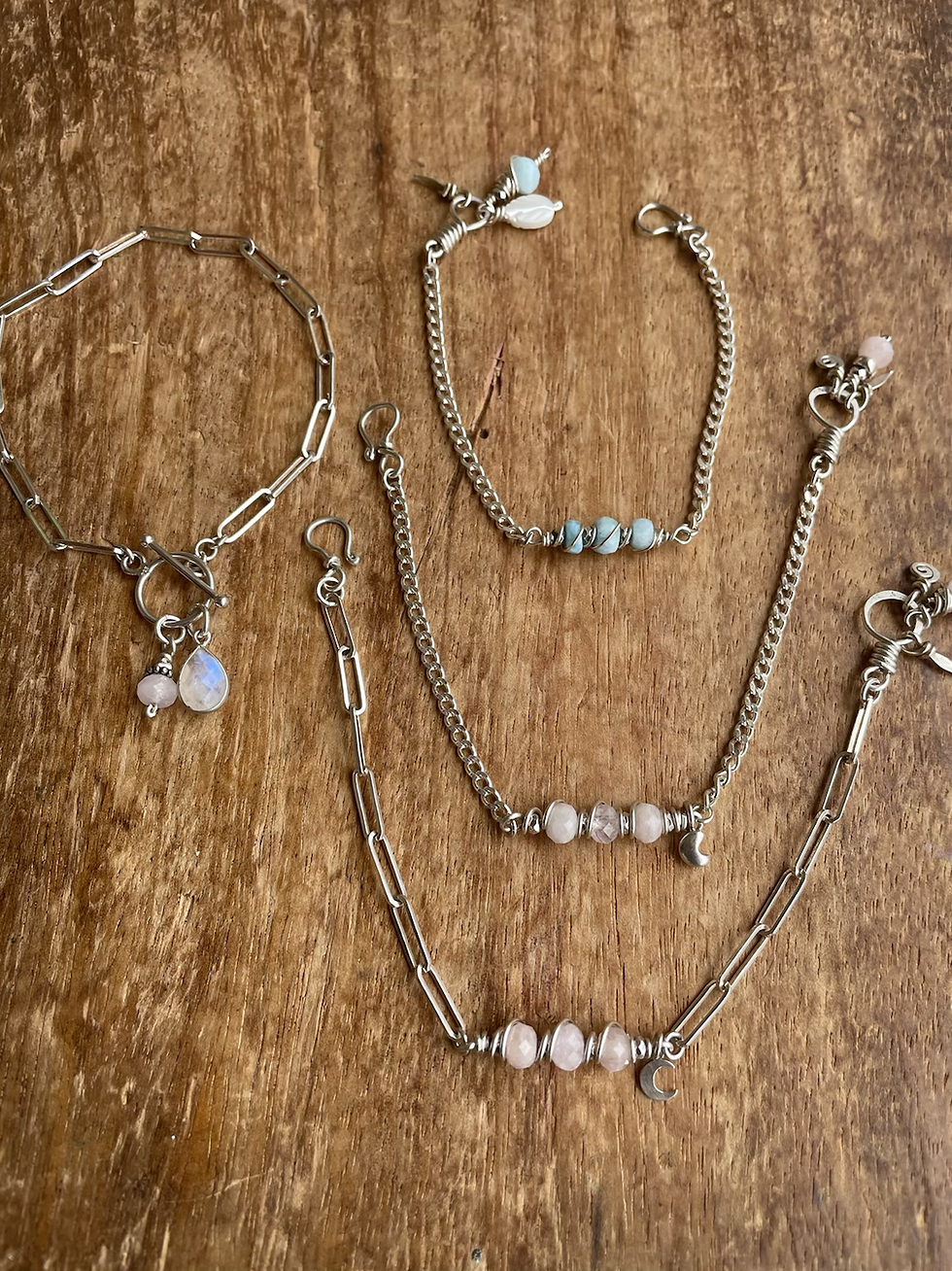 Miniature : Bracelets Chaîne Gourmette argent 925 & Pierres fines 