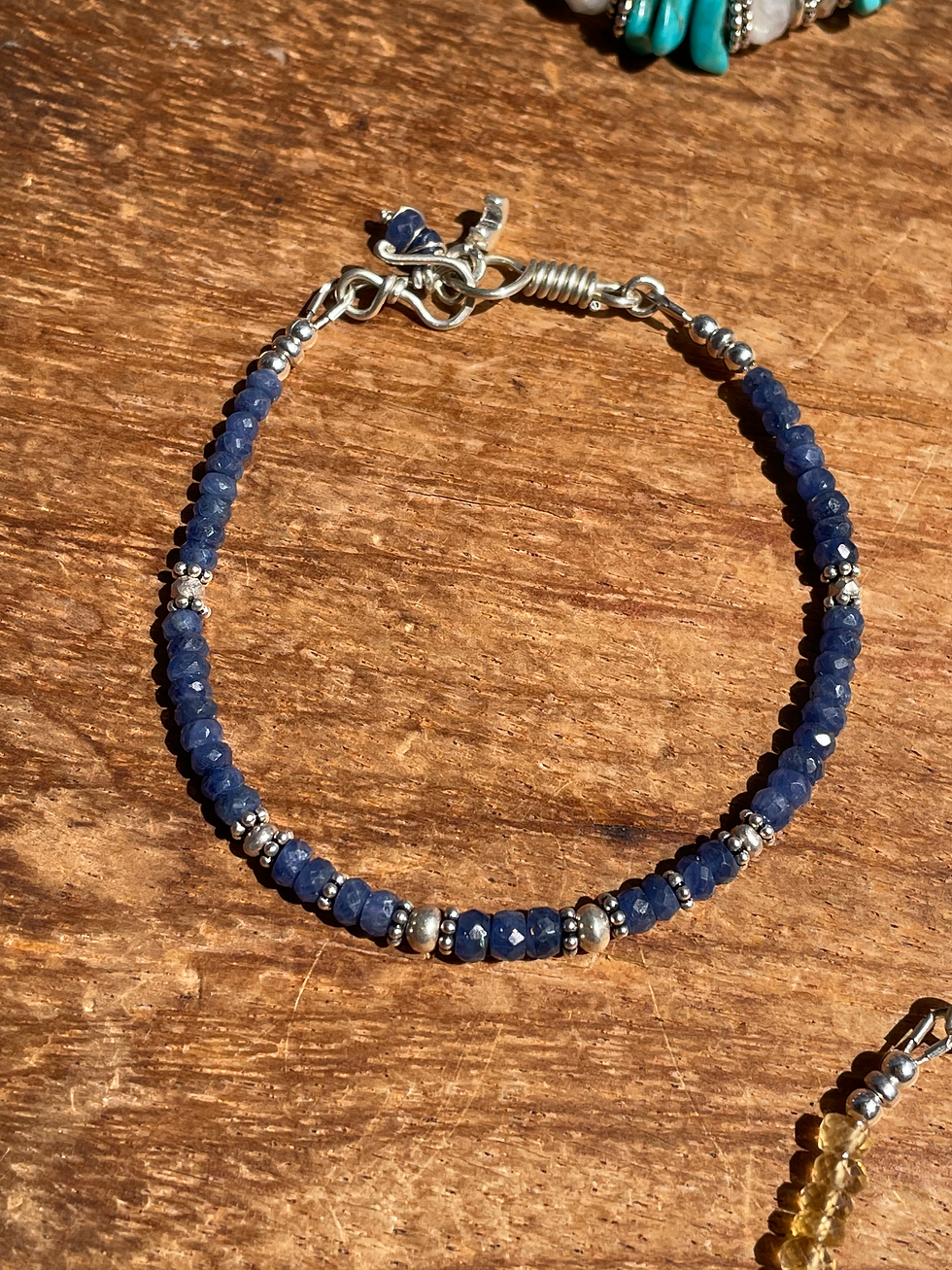 Miniature : Bracelet Saphirs Bleus de Madagascar AAA   