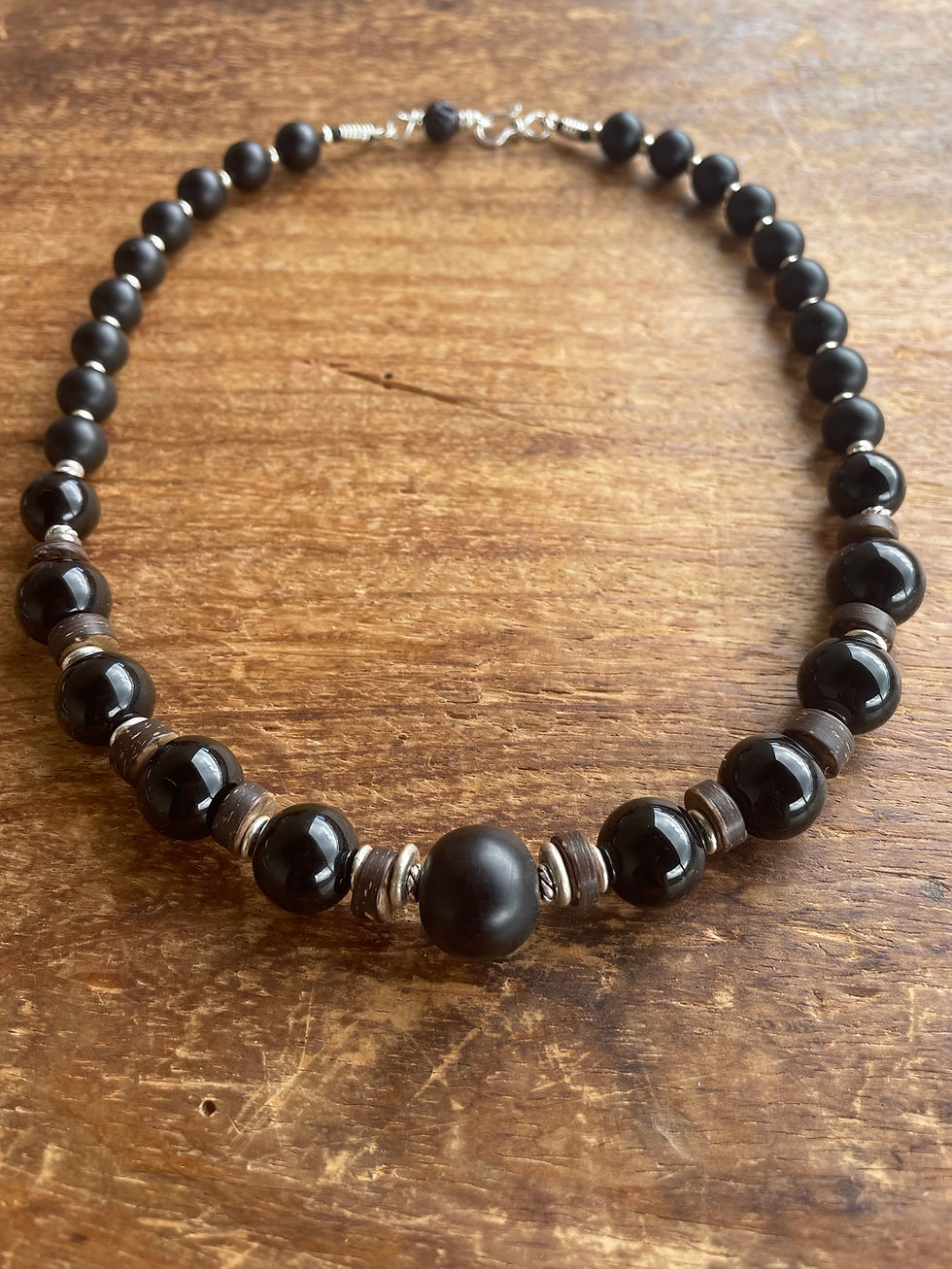 Miniature : Collier Homme Onyx, Bois d'Ébène, Noix de Coco