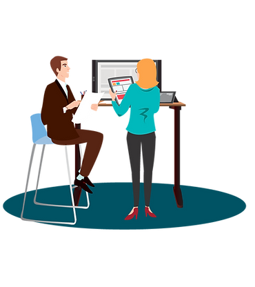 Equipe travaillant sur le plan digital