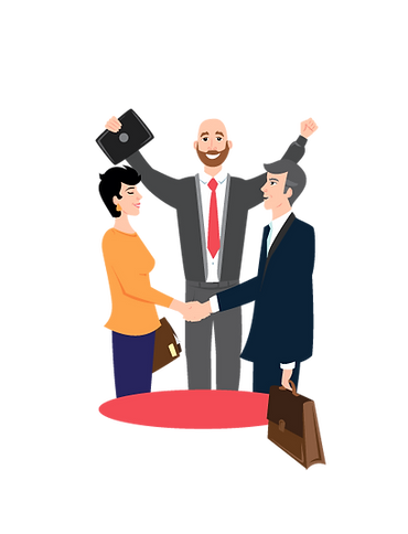 Clients se serrent la main. Acquisition de nouveaux clients