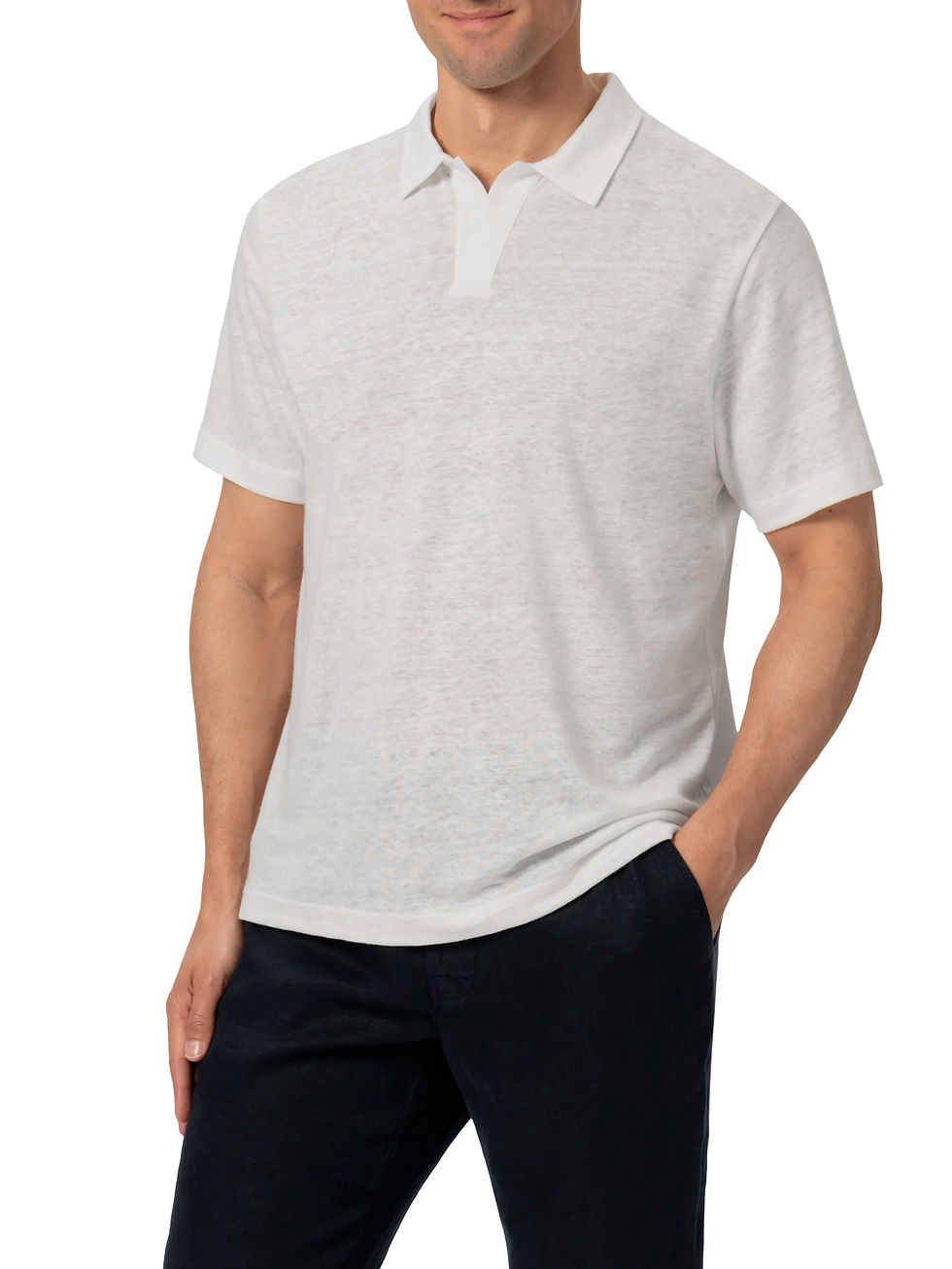 תמונה ממוזערת: MC2 SAINT BARTH| linen polo shirt| White