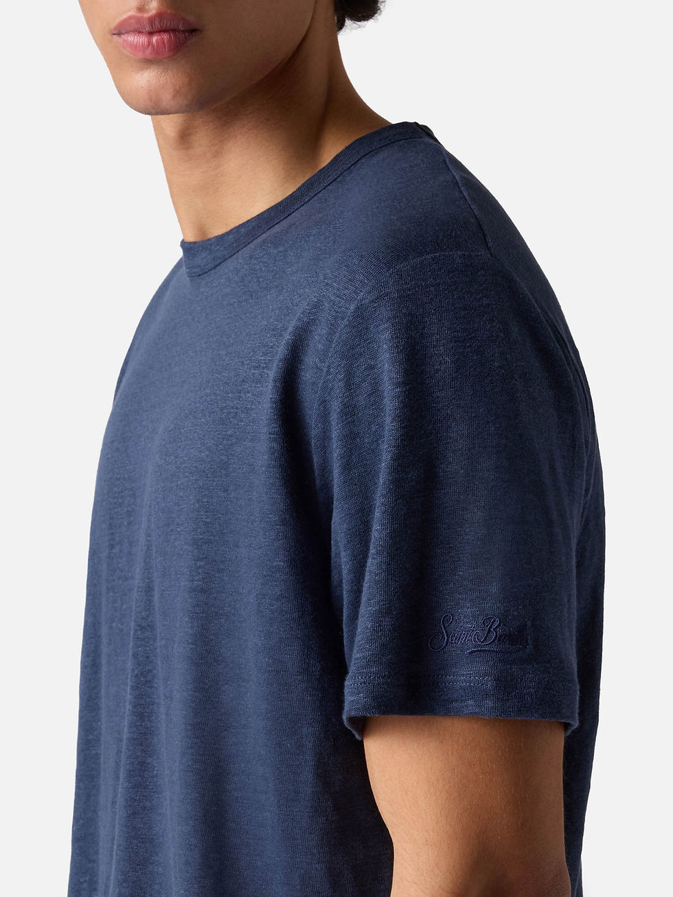 תמונה ממוזערת: MC2 SAINT BARTH| blue linen jersey t-shirt