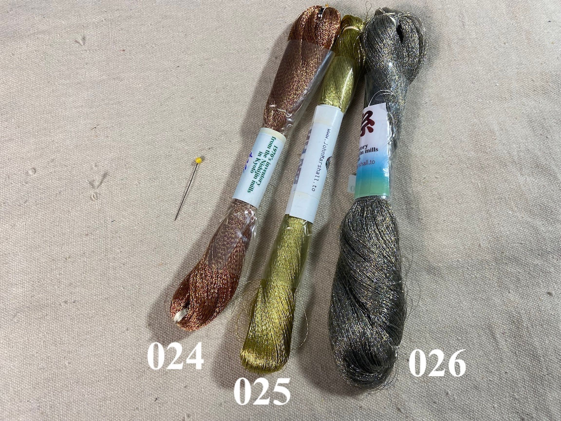 Y-024, Y-025, Y-026 - Metallic Yarn, earth tones