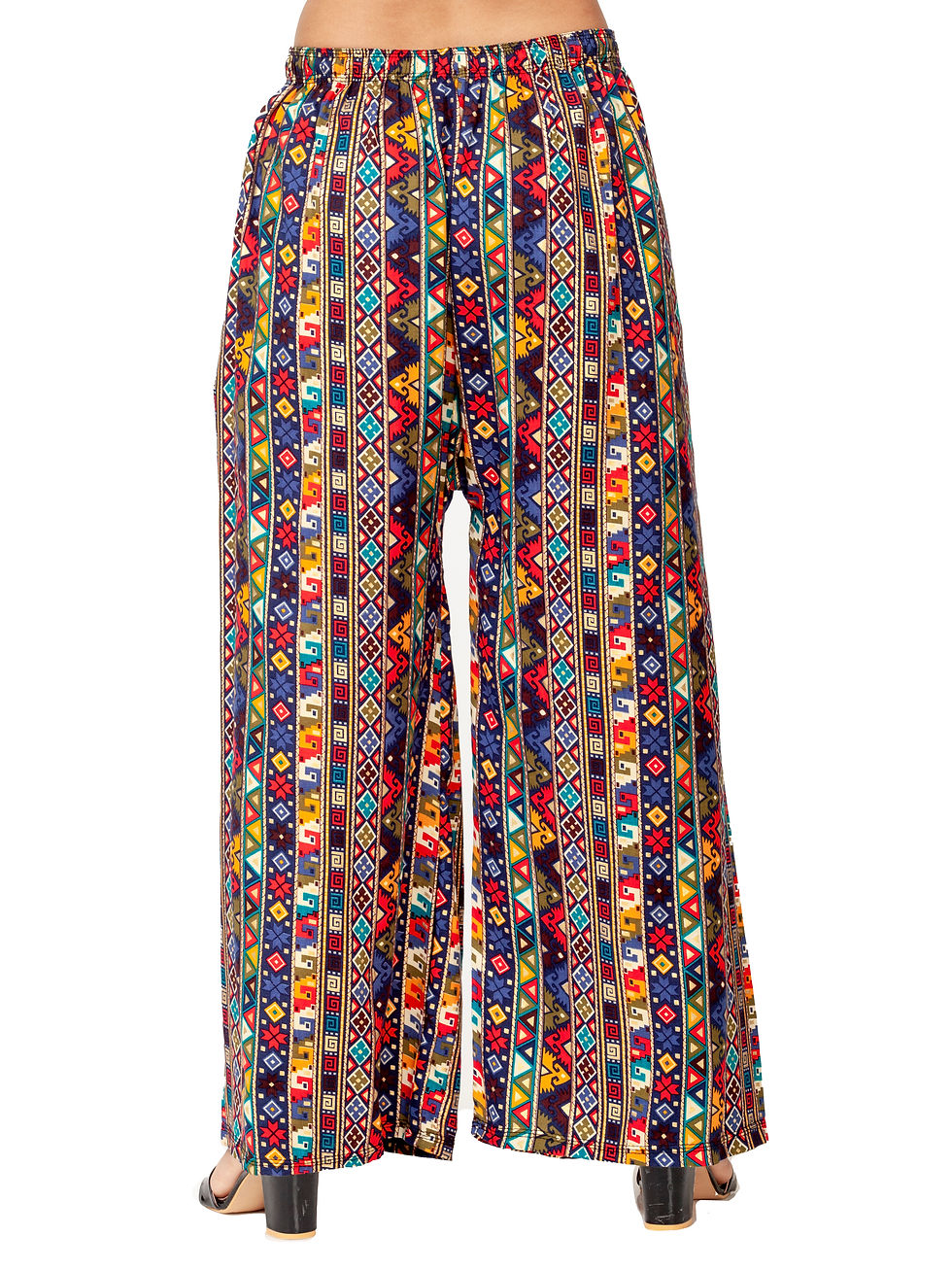 Thumbnail: Ethnic Girls Geometric Print Multicolor Rayon Palazzo Pants